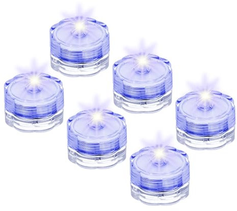 sourcing map Submersible Bright LED Tea Light, Blue Waterproof Flameless Candle for Party Wedding Festivals Decor, Pack of 6