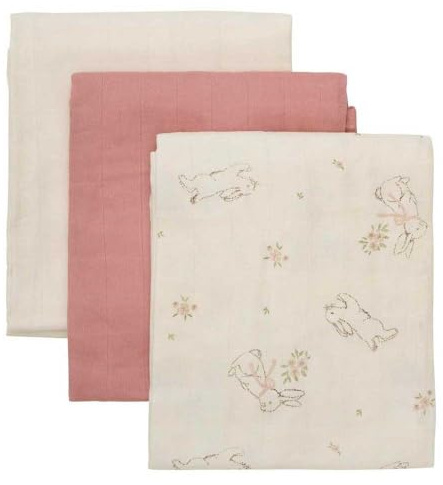 Pippi 3er Pack Unisex Baby Stoffwindel/Spucktuch/Mullwindel 70x70