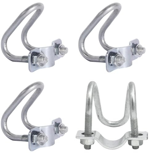 4 Pezzi di Fibbie per Morsetti per Tubi, Supporto per Tubi in Metallo a Forma di U, Fascetta per Tenere a Compressione per Scaffalature, Ponteggi e Mensola (20 * 20)