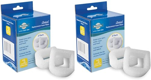 PetSafe Drinkwell PAC00-13711 Lot de 2 filtres en mousse de rechange compatibles avec fontaines en céramique et acier inoxydable pour distributeurs d'eau pour chien, blanc