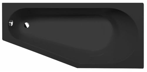 TIGRA R Asymmetrische Badewanne 170x80x46cm, rechts, schwarz matt