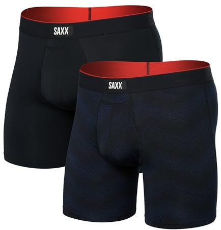 Saxx Underwear Co. Herren-Unterwäsche mit Beutel, Multi-Sport-Netz-Boxershorts, 2 Stück