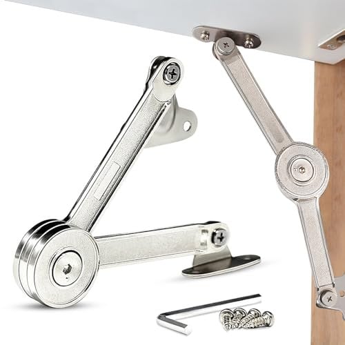 2 Piezas Bisagra Puerta Cocina, Bisagra Cierre Suave de Soporte de Tapa con Tornillo y Llave Hexagonal, Elevables Bisagras Puertas de Soporte Acero Inoxidable para Alacena