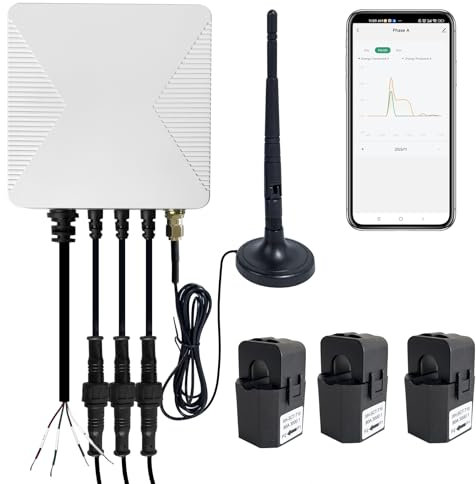OWON 1 or 3 Phase Tuya Wi-Fi Bi-Directional Energy Monitor,Smart Home Power Monitor with 3 * 80A Clamp, Track Electricity in Real Time, Solar/Net Metering