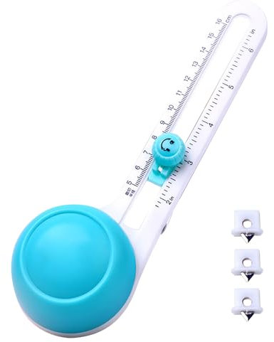 Aladeno kreisförmiger Papierschneider Kreisschneider zum Basteln kreisförmiger Papierschneider 360 Grad Drehung klare Skala Schiebeeinstellung rutschfester Kreis Papierschneider