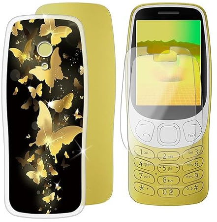 BUNAL für Nokia 3210 2024 (2.40) Handyhülle + Displayschutz(2 Sätze), Silikon Hülle rutschfeste Stoßfest Sturzsichere Schutzhülle Weich Bumper Case - Fäulnis 1