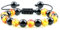 Ayoiow Bernstein Armbänder Damen 8mm, Einstellbar Armband für Frauen Gold Schwarz Bernstein Armbänder