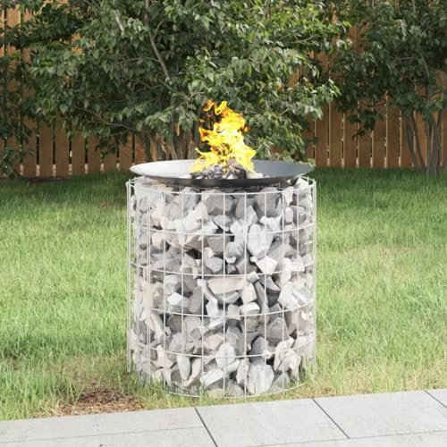 Foyer en Gabion 50 x 50 cm,Jardinière de jardin - Panier à pierre - Panier à gabions de jardin,Fer galvanisé pour Extérieur, Terrasse, Jardin, Barbecue