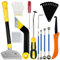 Pro Grout Removal Repair Tool Set - Long-handled Scraper, Angled Hand Saw, Grout Press Ball, Tapered Scraper and Rake for Tile Floor Cleaning and Repair (26pcs Upgraded Set)