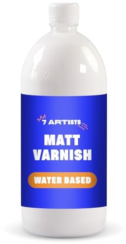 7 Artists Acryllack Farblos 1000 ml Glas Matt | Mattlack | Mattes Klarlack für Acrylfarben | Acryllack Farblos auf Wasserbasis | Überlack Acrylfarbe für Durchgetrocknete Aufmalungen