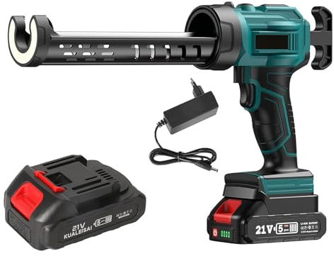 Pistola de silicona eléctrica para Makita 18 V, pistola de cartucho eléctrico 2000 mAh, pistola de silicona con LED, 4 velocidades ajustables, pistola juntas eléctricas de 300 ml para sellar, sellado