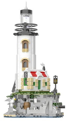 SymGrpu Insel-Leuchtturm Bausteine Bausatz, Modularer Architekturbaukasten Gebäudemodellsatz, Bauklotzkits Geschenk für Erwachsene und Kinder (1092 PCS)