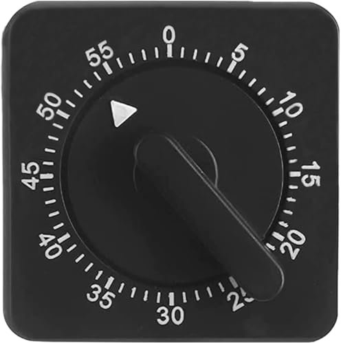 Kurzzeitmesser, Mechanischer Küchentimer, Eieruhr 60 Minuten, Timer mit Lauter Alarm für Kochen, Sport, Studieren(Schwarz)