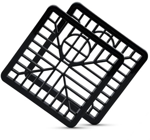Square Plastic Drain Cover (6'' X 6'') | Gully Grate Cover for Drains | Outdoor Drain Tidy Cover to Stop Leaves | Outside Square Grid Gutter Covers (2)