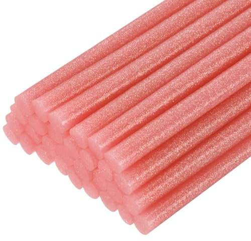 sourcing map 30pcs Full Size Hot Glue Gun Sticks 11mm x 200mm High Sticky Large Hot Glue Sticks for Glue Gun, Glitter Bright Red