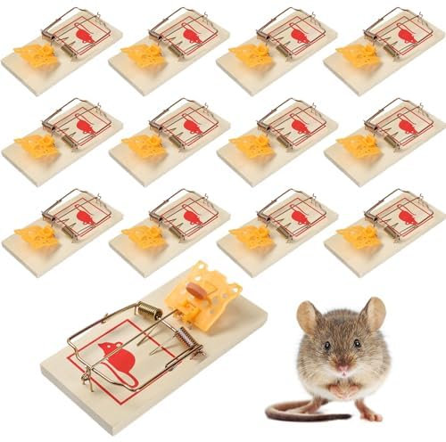 12 Stück Mäusefallen Aus Holz, Wiederverwendbar Rattenfallen Schlagfallen, Mouse Trap Profi In Haus Und Garten, Mausefalle, Mausefalle Holz, Mausefallen Testsieger, Mausefalle Schlagfalle 
