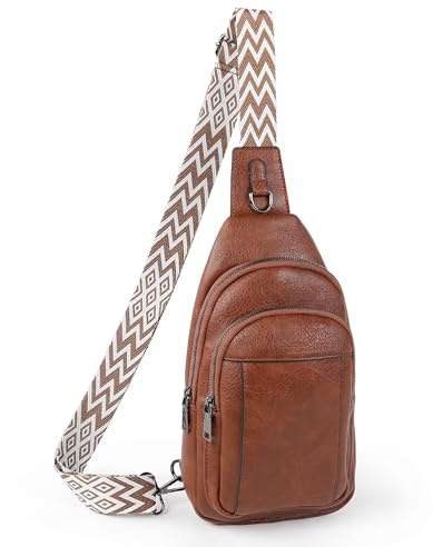 TANTOMI Small Sling Bags for Women, Leather Cross body Purses Bag for Daily Travel Leisure Sport Fanny Packs with Adjustable Strap