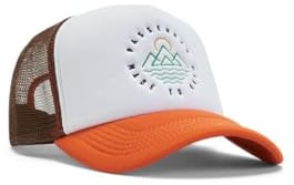 Passenger Snapback Trucker Cap - Escapism | Unisex (UK, Alpha, S, M, Chestnut/Sunrise Orange)