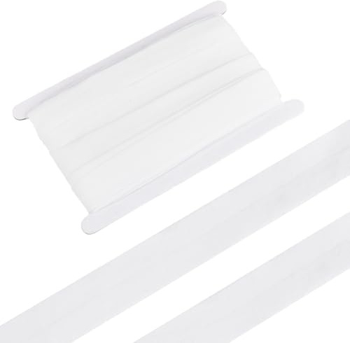 HOBBIESAY 20m Doppelt Gefaltetes Schrägband 2.6cm Durchgehendes Polyesterband Weiße Schrägband Faltbänder Zum Säumen Nähen Quilten Nähen Basteln