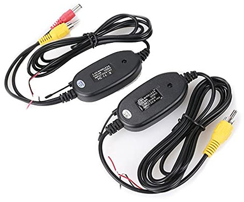 Transmisor y Receptor de Video RCA 12v Inalambrico 2,4 GHz para Camaras de Aparcamiento Marcha Atras Parking Universal para Coche, Camion, Furgoneta, Caravana, Tractores, Remolques