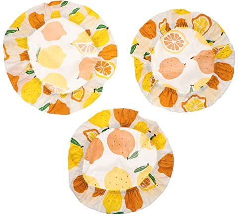 LIFKOME Reusable Elastic Cloth Bowl Covers Set Large, Medium, Small Sizes Washable Food Dustproof Covers for Kitchen Storage and Refrigerator Use