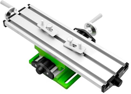 Kreuztisch aus Aluminium für Metall Fräsmaschine Tischbohrmaschine 395 x 88mm mit 3 Schlitten, Skala, X-Y-Achse-Verstellbar Vorderseite&Seitlich-Handrad Multifunktions-Arbeitstisch für Schraubstock