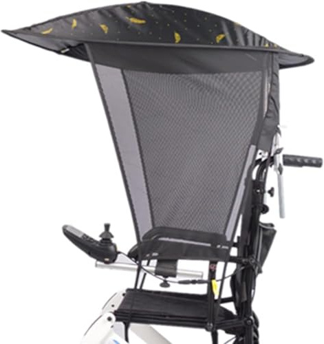 Elektrischer Rollstuhl-Regenschirm-Baldachin, transparentes PVC, verstellbarer Sonnenschutz, Regenschutz für Rollstühle