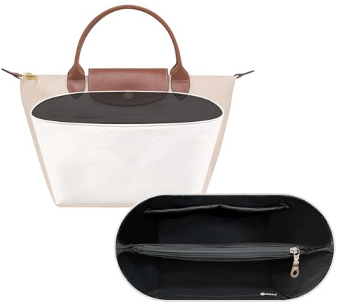 Soying Organizer für Longchamp Le Pliage Bag, Taschenorganizer für Long Champ Tasche Damen(Größe: S, Farbe: Weiß)