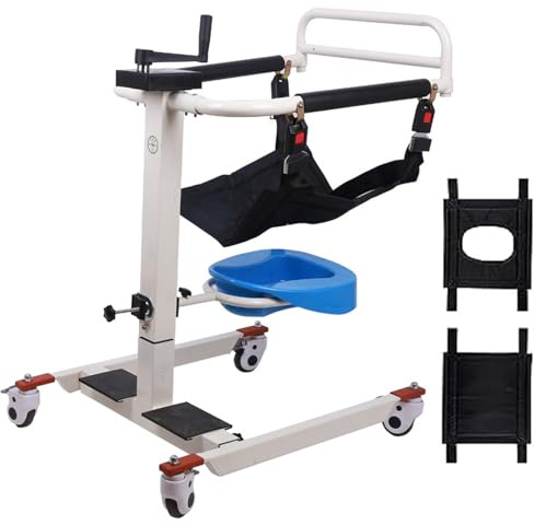 Patient Lift Wheelchair Vehicle-Mounted Height-Adjustable Wheelchair Lift Hoist for Lifting and Transferring Patients Flip-Up Footrests for Elderly Disabled