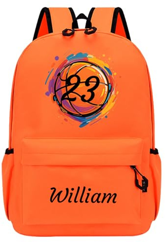Generisch Orange Personalisierte Kinderrucksäcke, Name & Motiv, S/M/L | Individueller Kinder Rucksack, Wasserdichter Schulranzen für Kindergarten/Grundschule/Jugendliche, für Mädchen & Jungen