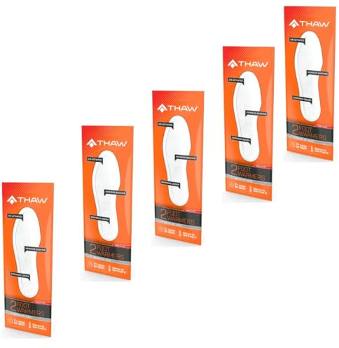 THAW Disposable Insole Warmers – 5 Pairs, Up to 5 Hours of Heat, Air‑Activated Foot Warmers for Shoes & Boots, Odourless, Safe & Easy to Use for Work, Outdoor Activities & Cold Weather