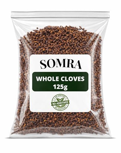 Somra - Whole Cloves 125g - Premium Clove Buds (Laung), Dried Whole Clove Spice - Ideal Whole Spices for Cooking, Chai Tea, Garam Masala, Herbal Tea - Resealable Bag