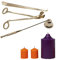 OFKPO Kit de 3 pcs Outils de Bougie, Outil de Bougie en Acier Inoxydable, Bougie Mèche Tondeuse et Cuillère à Mèche et Eteignoirs à Bougie