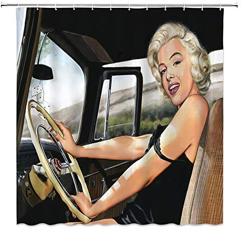 feierman Abstrakt Hypnotic Doodle Duschvorhang Colorful Watercolor Stoff Badezimmer Vorhang Decor Maschinenwaschbar Schimmelresistent mit Haken 177,8 x 177,8 cm Multi D736