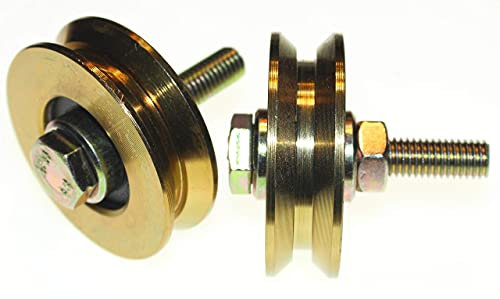 Laufrollen Schiebetür (V58-10) - Packung mit 2 Schiebetor-Rädern - Torrollen Riemenscheiben-Rädern - V-Rillen-Stahlräder - Hergestellt in der EU - Keilriemenscheibe 58 mm Durchmesser; 10 mm Welle