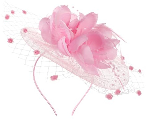 Women Feather Fascinators Hat Flower Pillbox Bowler Hat with Hair Clip Hair Loop Hairpin Bridal Wedding Headwear Hair Accessories for Evening Dance Church Party Race Hats Ascot Hats