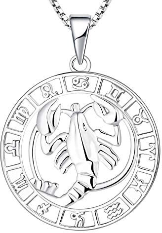 YL Silber Krebs Halskette-925 Sterling Silber Horoskop Sternzeichen 12 Konstellation Anhänger Halskette für Damen