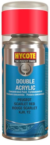 Hycote Double Acrylic Aerosol Car Spray Paint, Peugeot - Scarlett Red, 150 ml