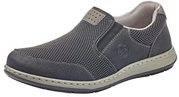 Rieker Frühjahr/Sommer 17363, Mocassini Uomo, Nero (Black/Grau/Black/Polvere 00), 40 EU