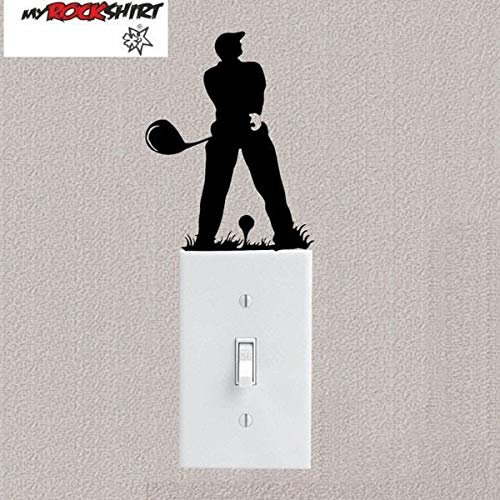 myrockshirt Steckdosenaufkleber/Lichtschalter Golfer golfen ca.10cm Aufkleber,Sticker,Decal,Autoaufkleber,UV&Waschanlagenfest,Profi-Qualität,Wandtattoo