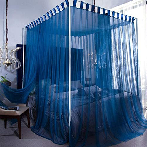 LIN HE SHOP Dekoration 4 Ecken Pfosten Bett Himmelbett Vorhänge Encrypted Palace Princess Moskitonetz for for Mädchen Junge Erwachsene Zimmer Geschenk, Cozy Drape Platz Netting, 3 Öffnungs