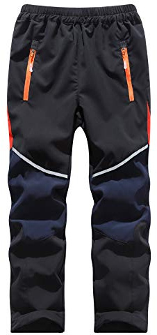 Echinodon Kinder Leichte Outdoorhose Sommer Hose Jungen Mädchen Schnelltrocknend Dünn Reflektoren Wanderhose Trekkinghose Schwarz M