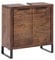 Woodkings Sydney Waschbeckenunterschrank I schmaler Badschrank BxHxT 56x60x25cm I Massivholz Akazie dunkel I für kleine Badezimmer I Bad Unterschrank