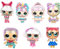 5er-Pack Anime-Puppen-Folienballons, Überraschungs-Anime-Puppen-Luftballons, Kindergeburtstagsdekoration, Party-Dekorationsset