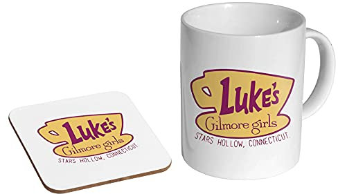 mugmart Gilmore Girls Lukes Diner Keramik-Teetasse + Untersetzer, Geschenkset