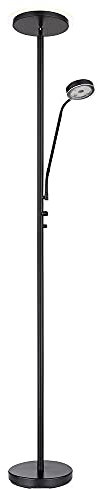 etc-shop Stehlampe Standleuchte LED Deckenfluter Flexo Wohnzimmer Stehleuchte Dimmer mit Leselicht, Metall schwarz, 1x LED 18W 1410 lm warmweiß, H 180 cm
