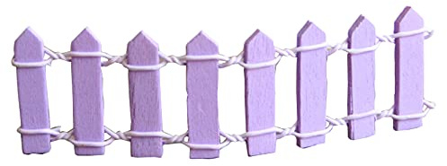 Anawakia 10 Stück Miniatur Gartenzaun Holzzaun Grenze Miniatur Zaun Aus Holz Garten Deko Micro-Landschaft Zubehör Garden Ornament Kleiner Holzzaun 3 x 10 cm (Lila)