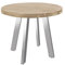 SAM Runder Esszimmertisch 100 cm Sophia, Akazienholz massiv, Esstisch naturfarben, 4-Fuß-Gestell aus Metall Silber, Holztisch im Industrial-Stil, aufgedoppelte Tischplatte 50mm (25+25mm)