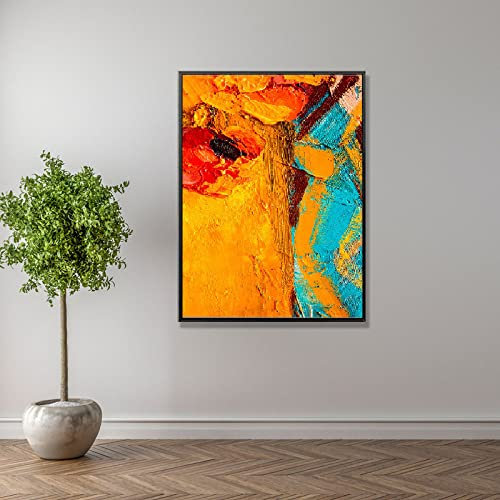 MWMG Handgemalte Acrylbilder, Abstrakte Orange Dicke Textur Farbkunst Moderne Kunstwerke Handgemalte Rahmenlose Ölgemälde Auf Leinwand Wandkunst Für Wohnzimmer Schlafzimmer Büro Wohnkultur, 80X