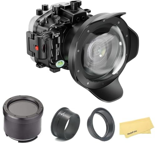 Seafrogs [40M/130Ft] Underwater Camera Housing Diving Case W/Standard Flat Port & W/Sea Frogs Wa005-F 6 Dome Port Kit, For Sony A7Iii A7Riii A7R3 A7M3 W/Sony Pz Fe16-35Mm F4, 28-70Mm F3.5-5.6